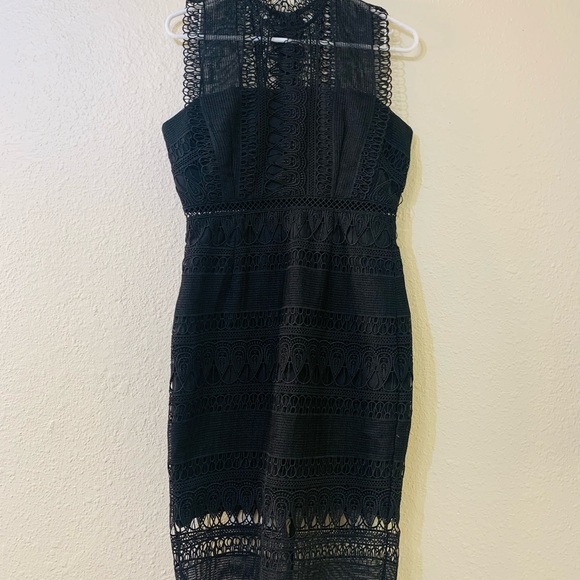 Bardot Mariana Lace Body con black Dress - Picture 3 of 11